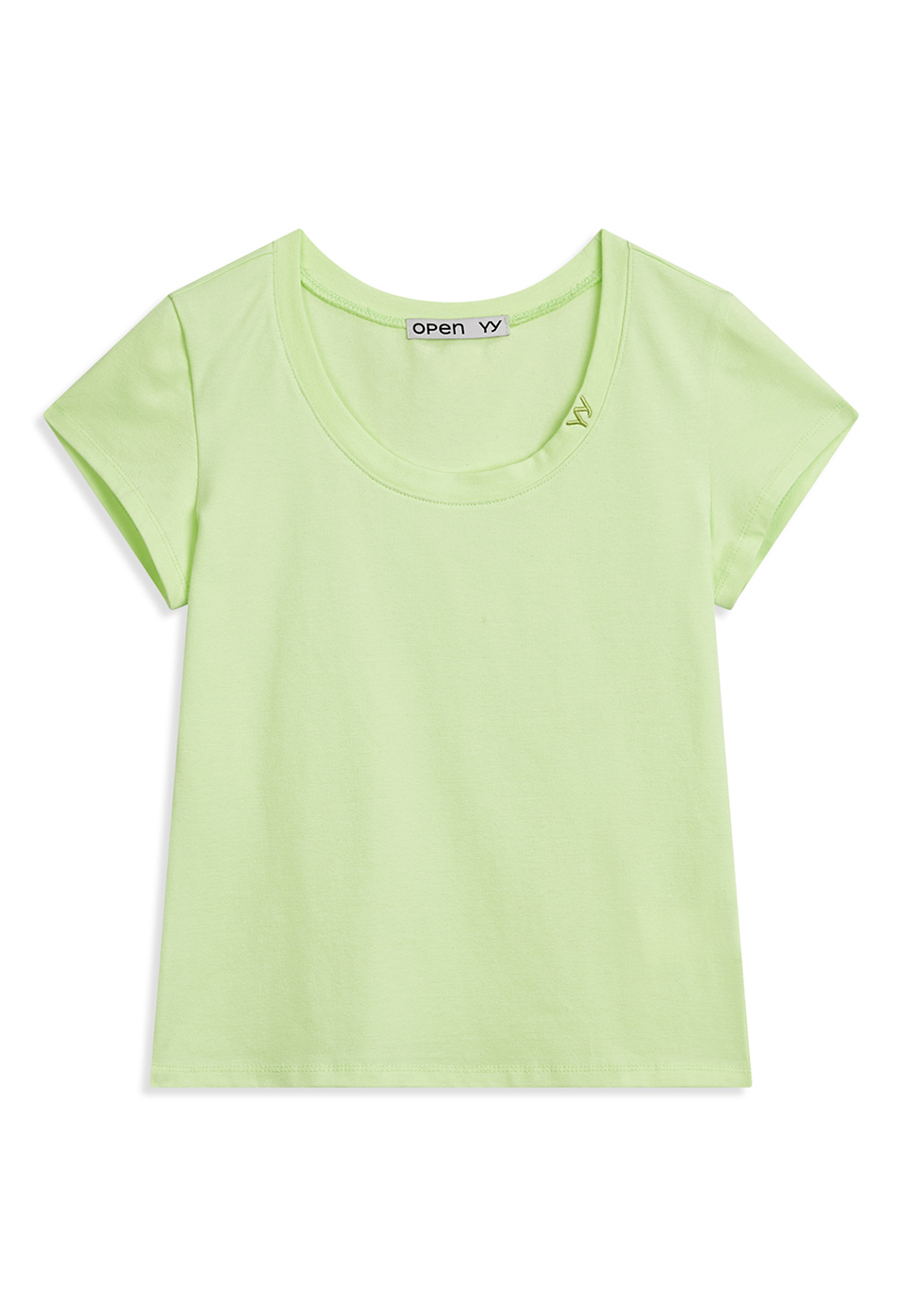 U-NECK SOLID TEE, GREEN