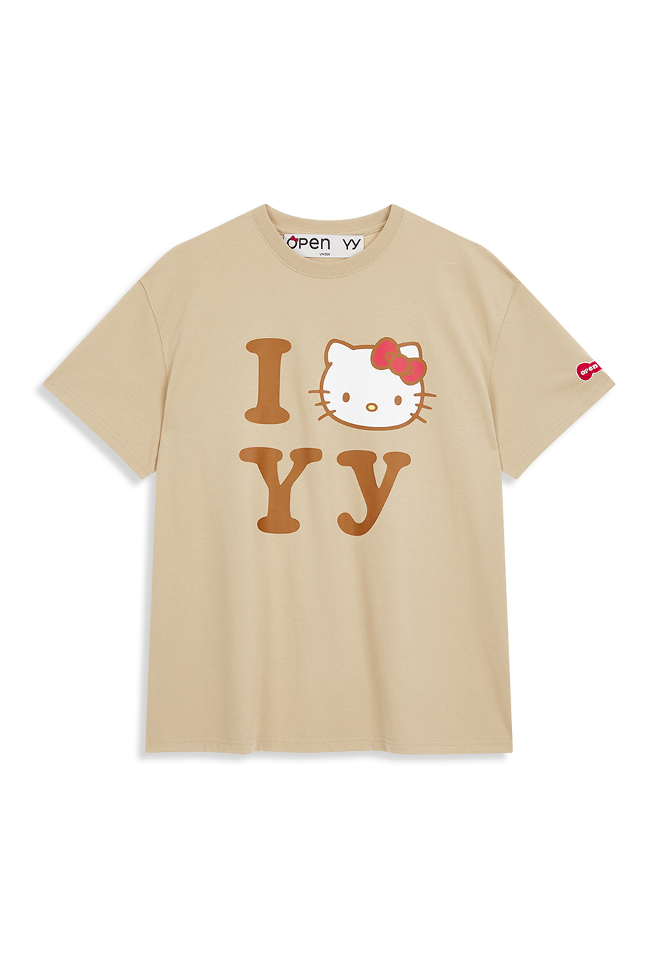 [6/11 DELIVERY] HELLO KITTY X YY T-SHIRT, BEIGE