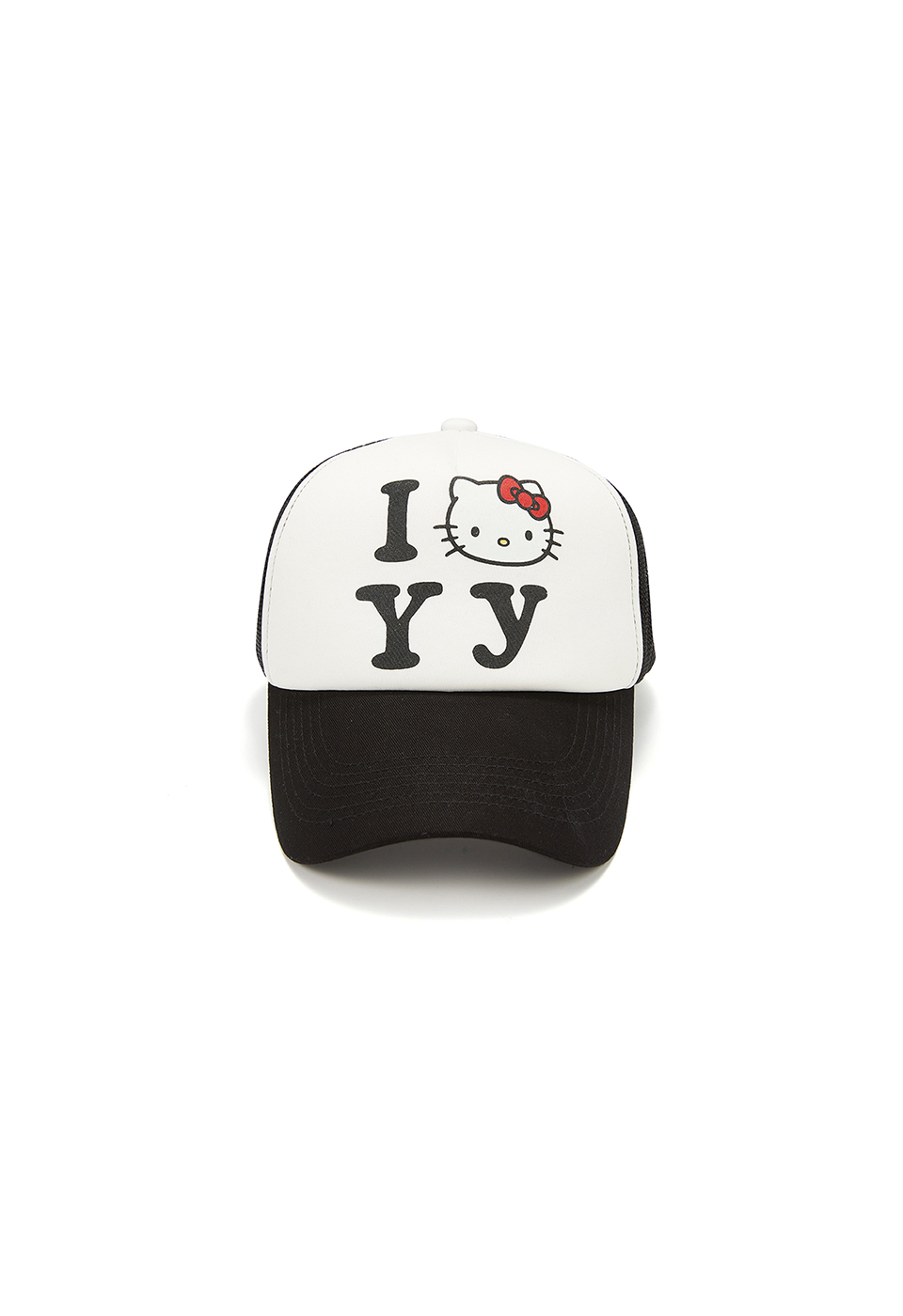 [6/18 DELIVERY] HELLO KITTY X YY TRUCKER CAP, BLACK