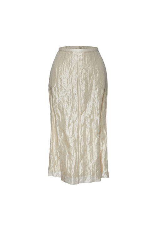 Gold crease linen skirt