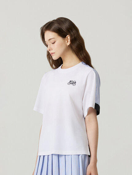 【Martine Golf】W Sailor Scarf Detachable Short Sleeve Knit MARTINE GOLF-Sailor Scarf Detachable Short Sleeve Knit_NAVY