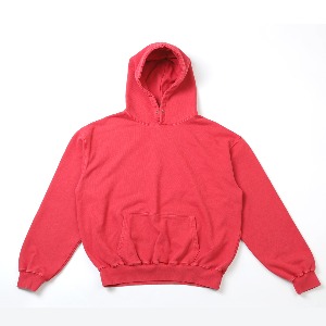 Pigment Dyeing Over Hood Sweat Red