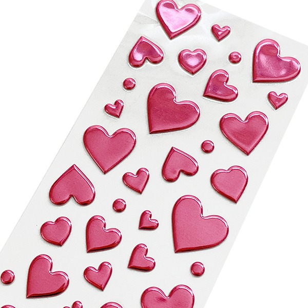 클로즈핀 푸쿳토 메탈릭 입체 스티커 : 핑크 하트샐러드마켓