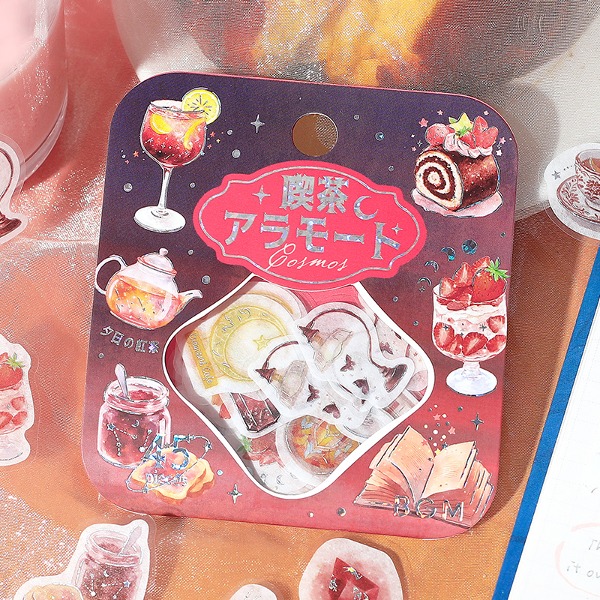 BGM 카페 아라모드 금박 조각 스티커 : 우주・붉은빛 석양샐러드마켓
