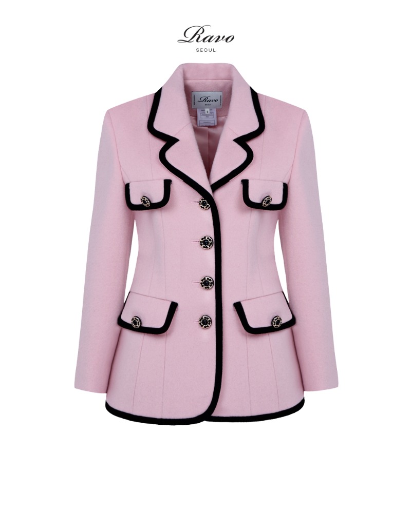 Shaphat 샤벳 wool combi Jacket 울 콤비 자켓 - baby pink