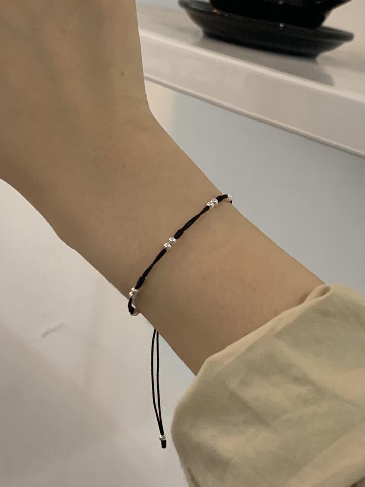 [silver 925] black tie bracelet