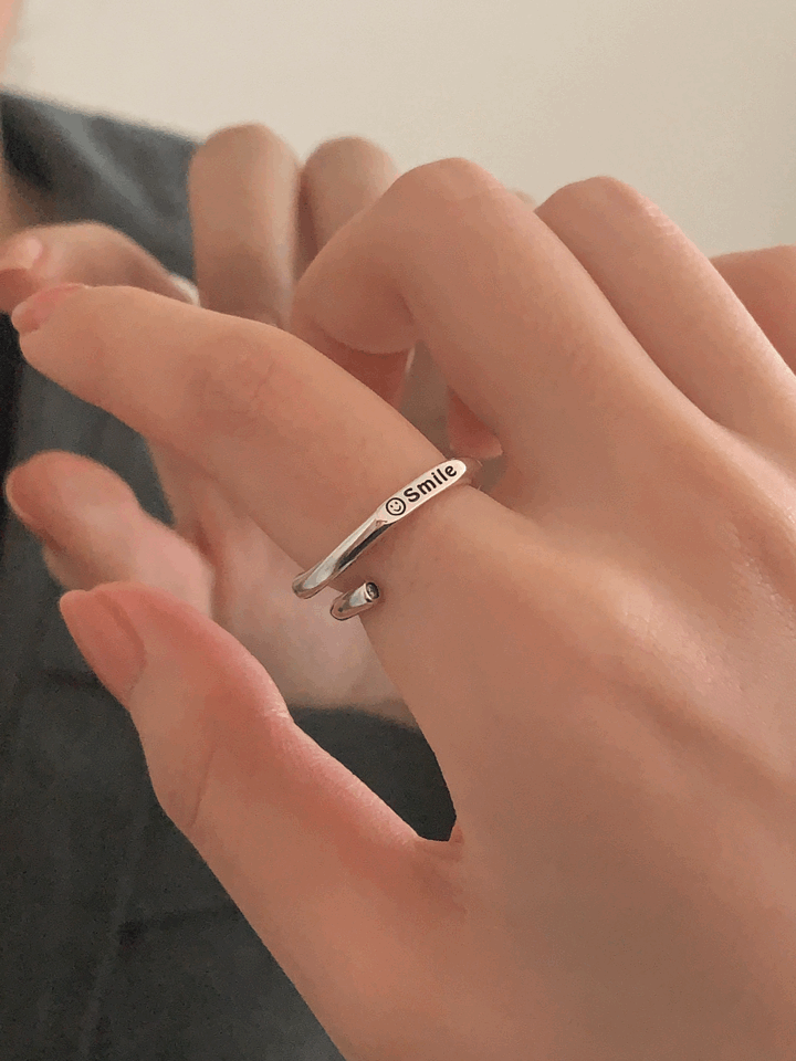 [silver 925] round smile ring