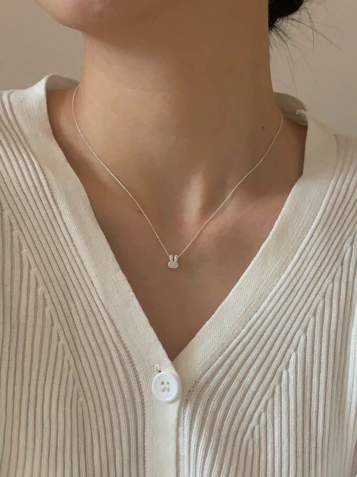 [silver 925] rabbit cubic necklace