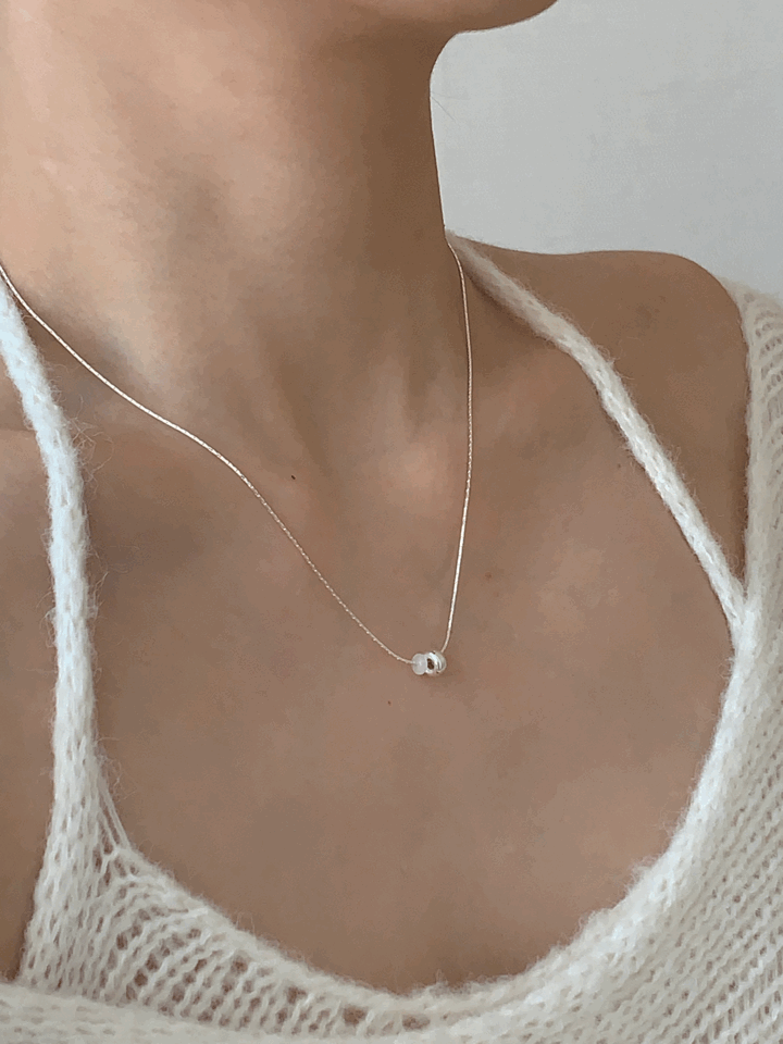 [silver 925] white crystal necklace