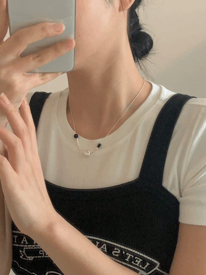 [silver 925] black symbol necklace