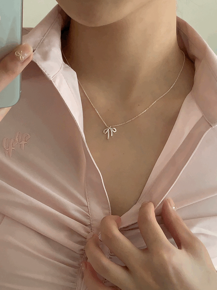 [silver 925] cozy ribbon necklace