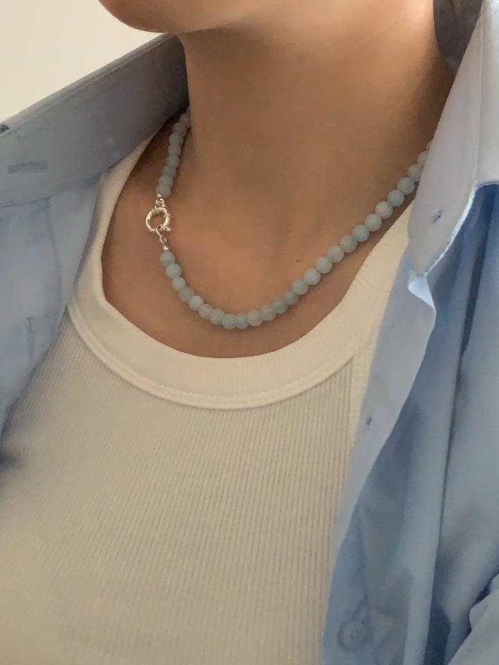 [silver 925 ] aqua marine necklace