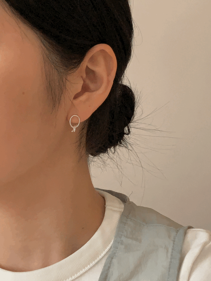 [silver 925] twist ring earrings