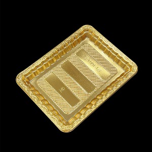 SJ-1001호(골드) / 금색 정육 포장 트레이 용기 플라스틱 PET 접시 한우 선물세트 사각형 수산물