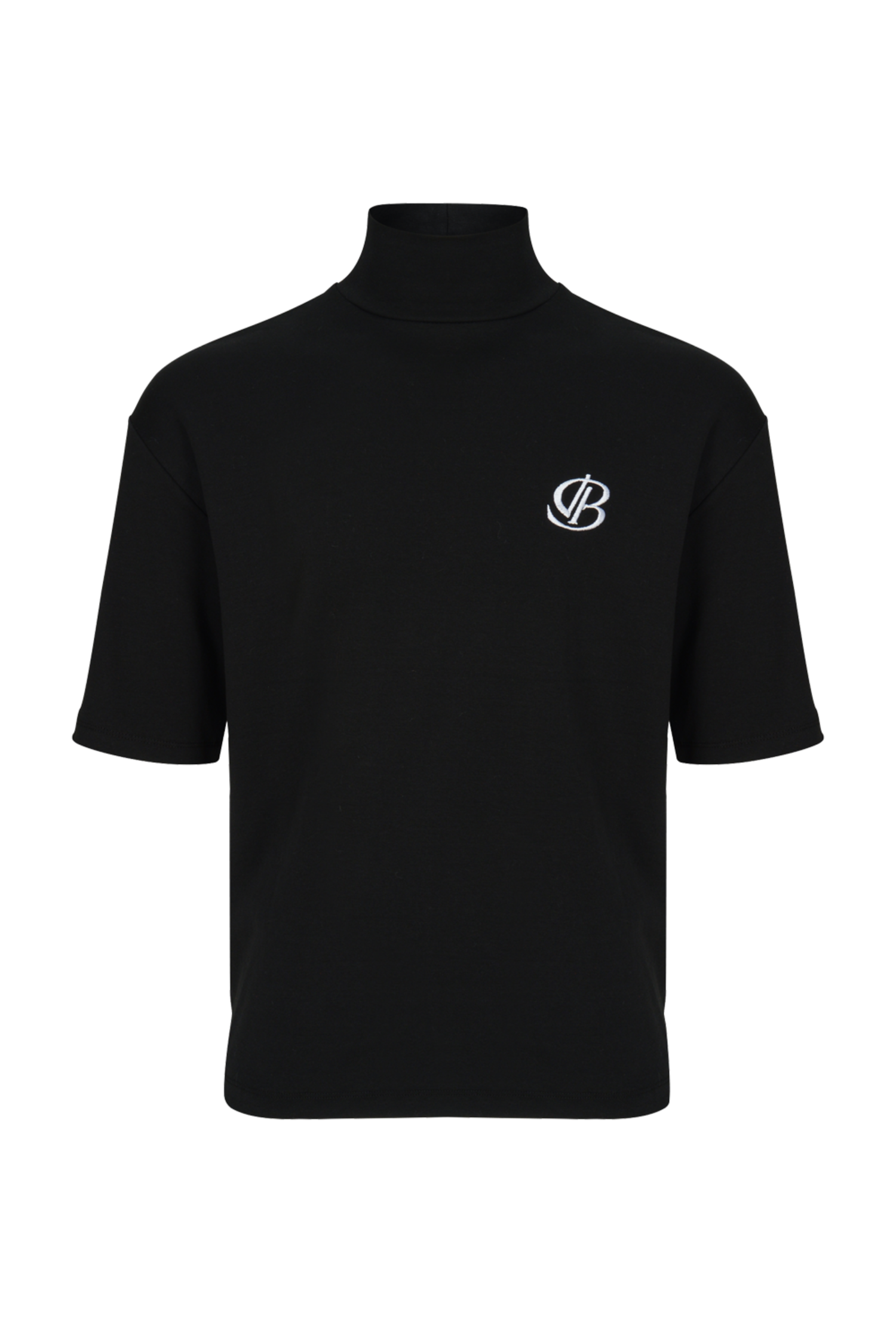 D:BEL블랙 Logo Half-Neck T-Shirt
