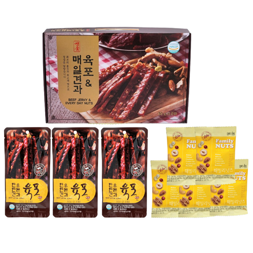 명품육포&amp;매일견과(육포30g*3봉지,견과20g*5봉지)