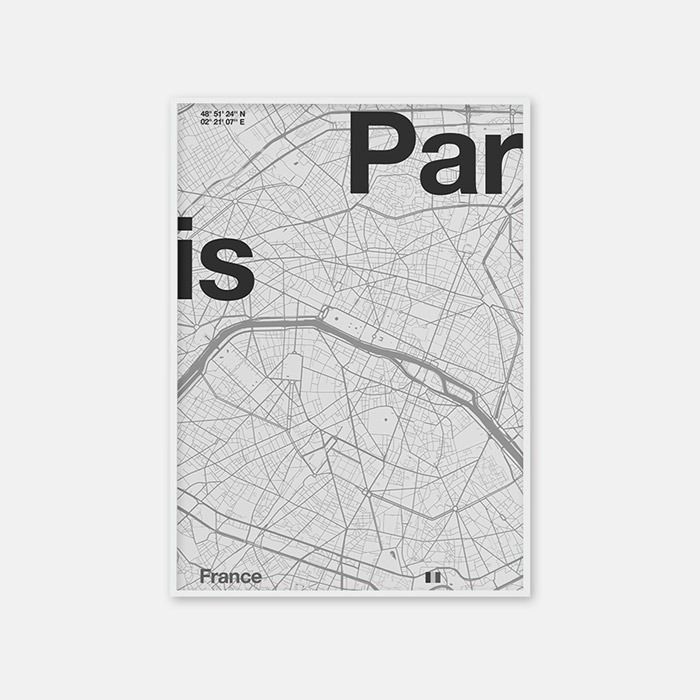 뚜누 플로렌 보다르트 작가 Paris Map 포스터