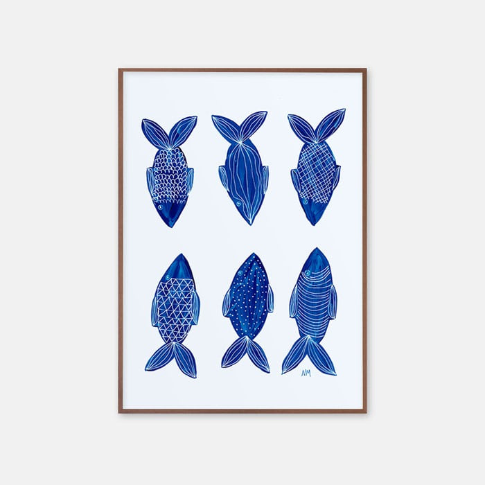뚜누 낸시 맥키 작가 Six blue fish 포스터
