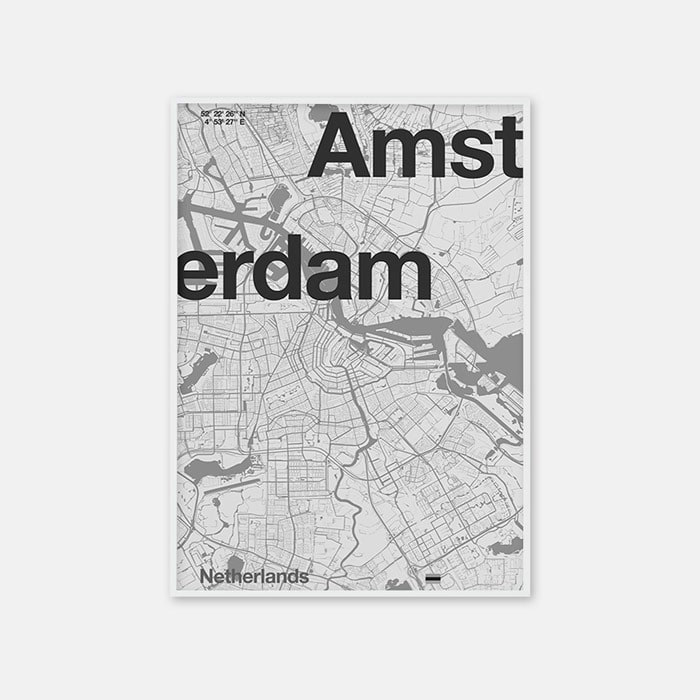 뚜누 플로렌 보다르트 작가 Amsterdam Map 포스터