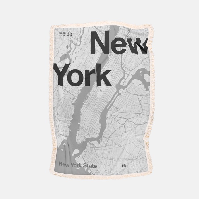 뚜누 플로렌 보다르트 작가 New York Map 극세사 담요