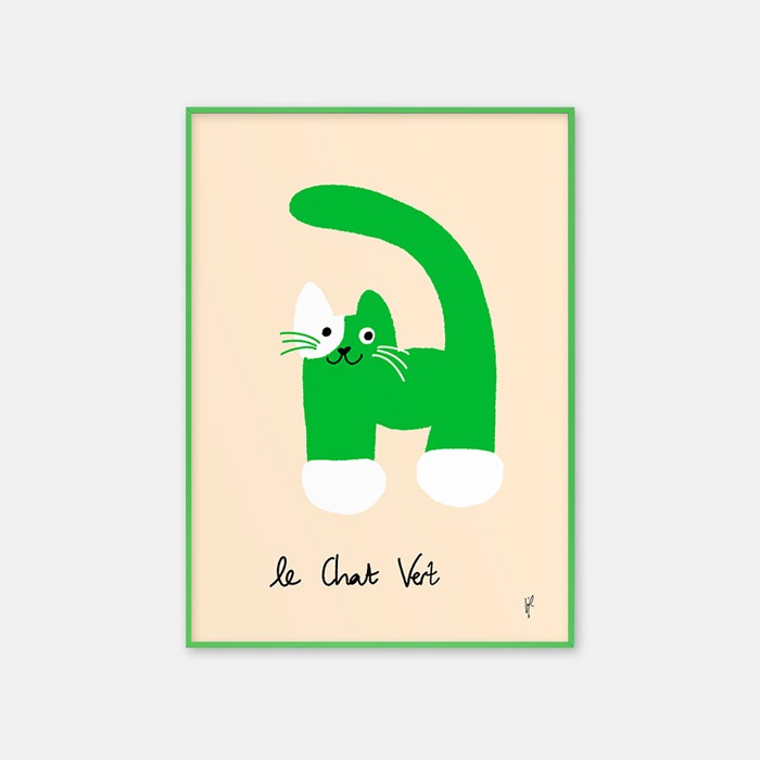 뚜누 로이스 신델러 작가 Green cat 포스터