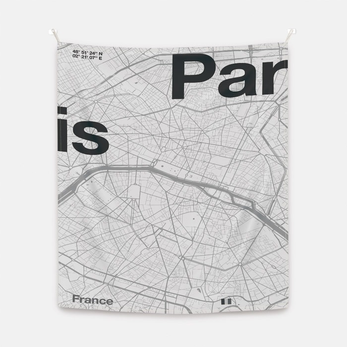 뚜누 플로렌 보다르트 작가 Paris Map 패브릭 포스터 대형