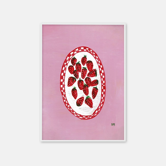 뚜누 낸시 맥키 작가 Plate of strawberries 포스터