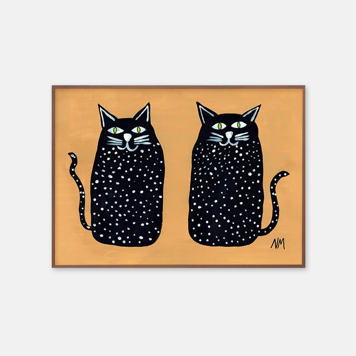 뚜누 낸시 맥키 작가 Two spotty cats 포스터