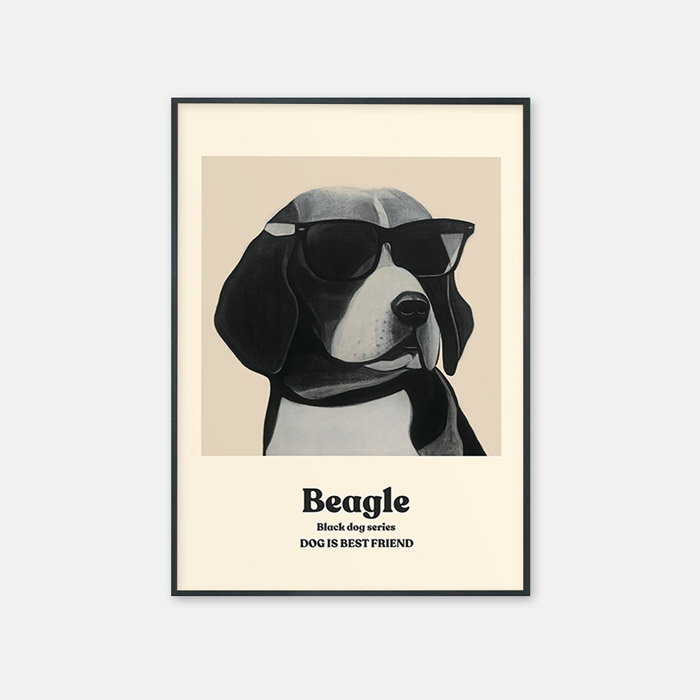뚜누 김은송 작가 Black Dog Series_Beagle 포스터