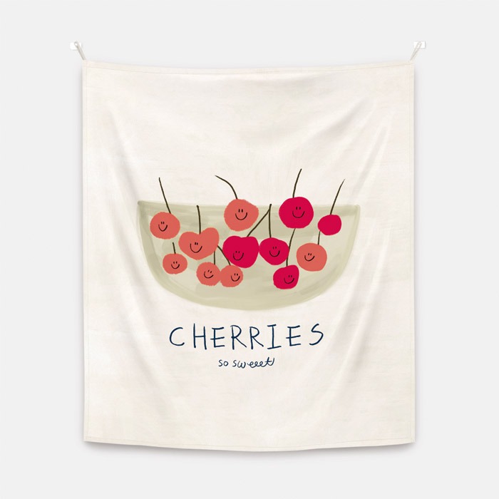 뚜누 차윤아트 작가 Cherries 패브릭 포스터 대형