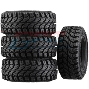 TRX4MZSP26A-BK 4개입] 1.33 Inch High Adhesive Crawler Rubber Tires w/Foam Inserts (Traxxas TRX-4M｜크기 58 x 24mm)