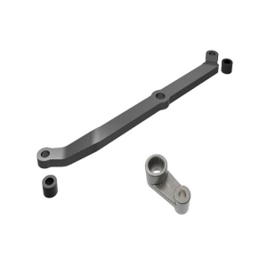 AX9748-GRAY Steering link,6061-T6 aluminum,dark titanium-anodized/servo horn,metal/spacers(2)/3x6mm CCS/2.5x7mm SS