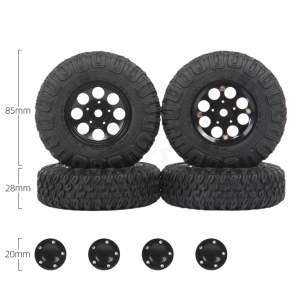 (MN-86, MN-128 호환) 1.55&quot; 85x28mm 비드락 메탈 휠 타이어 한대분 Metal wheel tire (4)