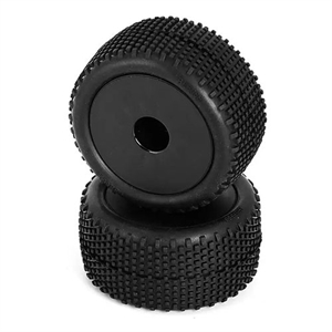 L6249 Block Pin Truggy Tires Mounted Black, 12mm 2pcs / EMB-TGH