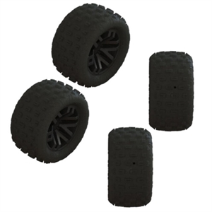 ARA550112 dBoots FORTRESS Tire Set Glued (Black) (2 Pairs)