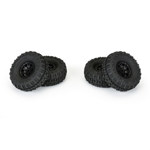 10209-10 1/24 Trencher Fr/Rr 1.0&amp;quot; Tires Mounted 7mm Black Impulse (4): SCX24