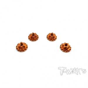 TA-089O Alum large-contact serrated flanged nut Orange M4 (4pcs.)