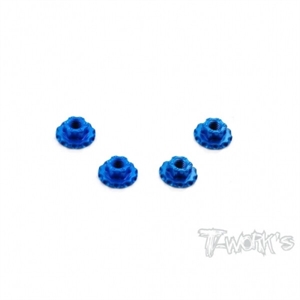 TA-089TB Alum large-contact serrated flanged nut Tamiya Blue M4 (4pcs.)