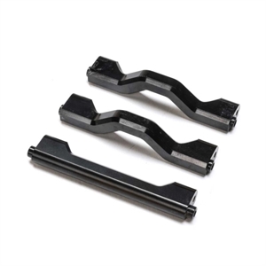 LOS241073 Aluminum Crossbar, Center Chassis, Black (3): TLR Tuned LMT