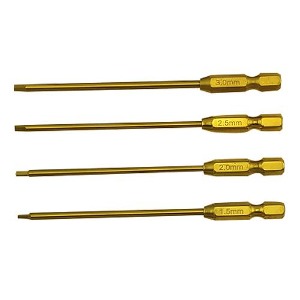 (티탄 파워툴 팁) Titanium Power Tool Tips 4pcs (Hex1.5/2.0/ 2.5/3.0mm)