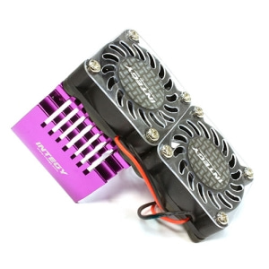 C25728PURPLE Twin 40x40mm HS Cooling Fan+Heatsink Mount for 40mm O.D. Motor (Purple)