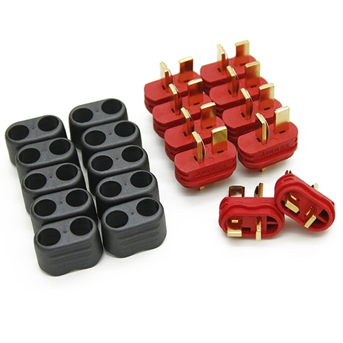 신형 딘스 컨넥터 캡포함타입 (수놈 10개)  New T Plug Deans Connector Male (10pcs)