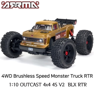 최신형 ARRMA  1:10 OUTCAST 4x4 4S V2  BLX RTR Stunt Truck Bronze