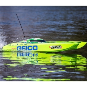 PRB08040 100Km/h + 고속 Miss GEICO Zelos 36 Twin Brushless Catamaran: RTR