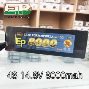 8000-55C-4S [ 4셀 대용량 리포배터리] EP파워 8000mah 14.8V 55C~120C HD CASE LIPO EC5