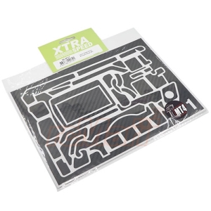 XS-59101 Xtra Speed Carbon Design Sanwa MT4/MT4S Radio Sticker Black