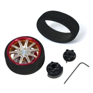 56806A Golden colour red flange Aluminum Pistol Transmitter Steering Wheel [10 spoke]