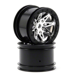 AX08137 Axial Raceline Renegade 41mm Wide 2.2 Wheels (Chrome/Black) (2)