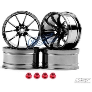 102054S MST Silver black G25 RC 1/10 Drift Car Wheels offset 11 (4 PCS)