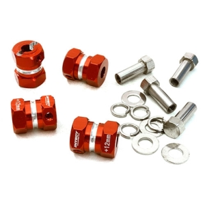 C27012RED [4개 한대분] 12mm Hex Wheel (4) Hub +12mm Offset for 1/10 Scale Truck &amp; Buggy (Red)